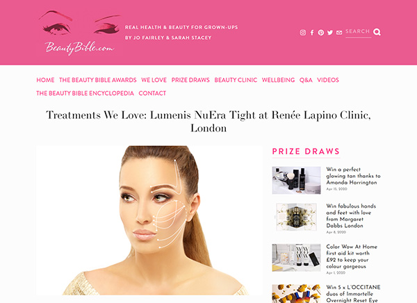 Beauty Bible - Treatments We Love Lumenis NuEra Tight at Renee Lapino Clinic London