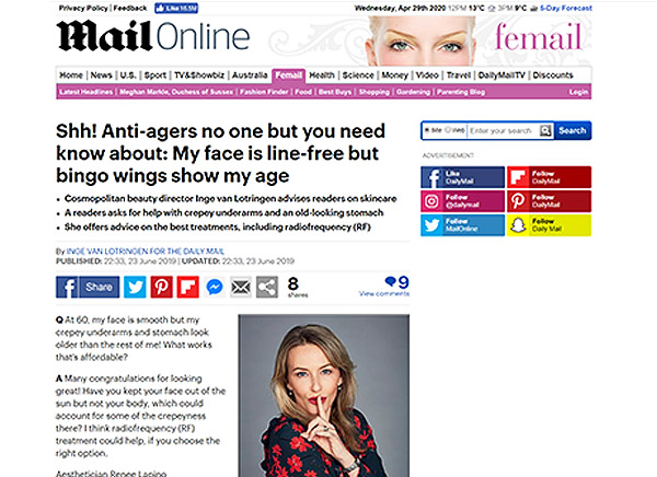 Daily Mail - Shh! Anti-agers no one but you need know about