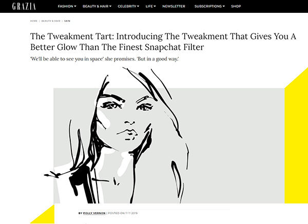 Grazia - The Tweakment Tart Introducing the Tweakment That Gives You a Better Glow Than The Finest Snapchat Filter
