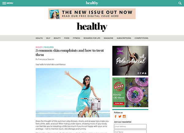 Healthy Magazine - 3 common skin complaints and how to treat them